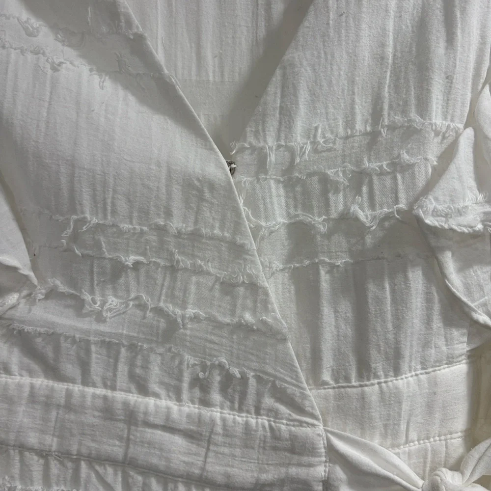 Love Riche White Ruffled Wrap Mini Dress - Picture 8 of 12